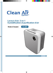 Clean Air Optima CA-807 Mode D'emploi