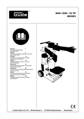 Güde DHH 1050 / 10 TP Traduction Du Mode D'emploi D'origine