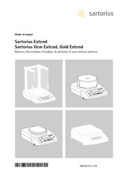 Sartorius Gold Extend Série Mode D'emploi