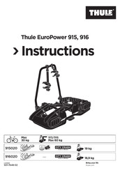 Thule EuroPower 916 Mode D'emploi