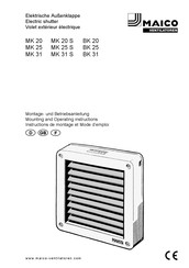 Maico BK 25 Instructions De Montage Et Mode D'emploi