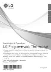 LG PREMTB10U Manuel D'installation Et D'utilisation