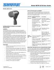 Shure BETA 52 A Mode D'emploi