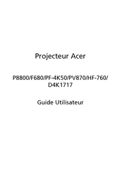 Acer PV870 Guide De L'utilisateur