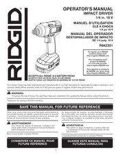 RIDGID R842301 Manuel D'utilisation