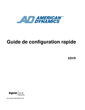 American Dynamics EDVR Guide De Configuration Rapide