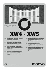 moovo XW5 Instructions Et Avertissements Pour L'installation Et L'utilisation