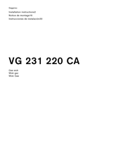 Gaggenau VG 231 220 CA Notice De Montage