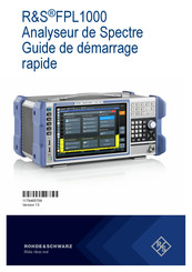 R&S FPL1014 Guide De Démarrage Rapide