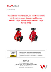 FLOWROX PV Instructions D'installation, De Fonctionnement Et De Maintenance