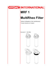 HYDAC ELECTRONIC MultiRheo Filter MRF 1 Notice D'utilisation Et De Maintenance