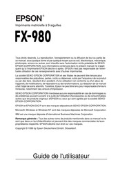 Epson FX-980 Mode D'emploi