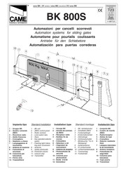 CAME BK 800S Manuel D'installation