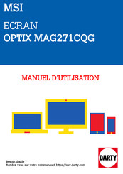 Msi OPTIX MAG271CQG Mode D'emploi