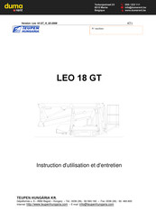 TEUPEN LEO 18 GT Instructions D'utilisation Et D'entretien