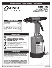 Sunex Tools SX1819TV Mode D'emploi