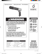 Sunex Tools SX243 Mode D'emploi