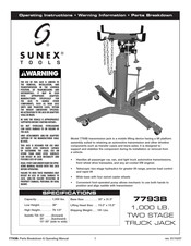 Sunex Tools 7793B Mode D'emploi