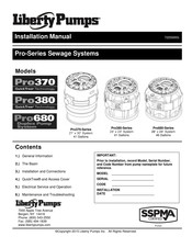 Liberty Pumps Pro370 Série Manuel D'installation