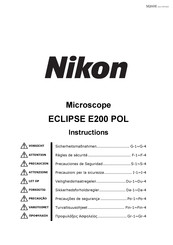 Nikon ECLIPSE E200 POL Instructions
