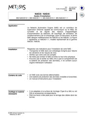 Metasys MS-NAE3510-1 Guide D'installation