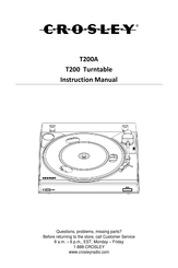 Crosley T200A Manuel D'instructions