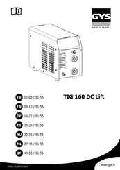 GYS TIG 160 DC Lift Mode D'emploi