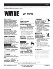 Wayne JSU50 Instructions D'utilisation