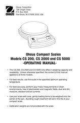 OHAUS CS 5000 Mode D'emploi