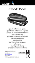 Garmin Foot Pod Guide De Référence Rapide