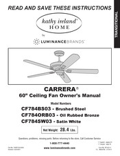 Luminance Brands Kathy Ireland Home CARRERA Manuel Du Propriétaire