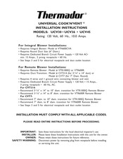 Thermador COOK'N'VENT UCV30 Instructions D'utilisation