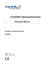 VWR UV-6300PC Manuel D'instructions