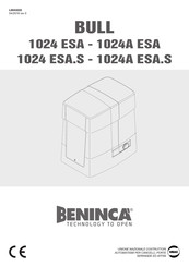 Beninca BULL 1024 ESA.S Mode D'emploi