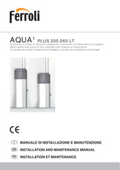 Ferroli AQUA1 PLUS 200 LT Manuel D'installation Et Maintenance