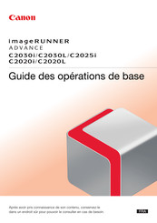 Canon imageRUNNER ADVANCE C2025i Guide De L'opérateur