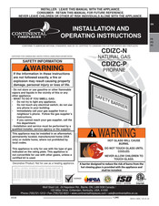 Continental Fireplaces CDIZC-N Instructions D'installation Et D'opération