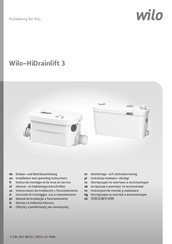 Wilo HiDrainlift 3 Notice De Montage Et De Mise En Service