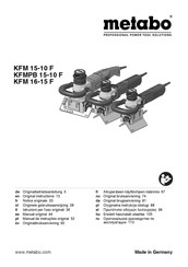 Metabo KFM 16-15 F Notice Originale