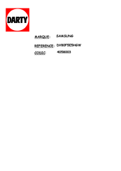Samsung DV8 Serie Manuel D'utilisation