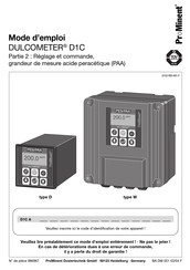 Prominent DULCOMETER D1C D Mode D'emploi