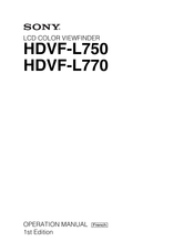 Sony HDVF-L750 Mode D'emploi