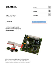 Siemens SIMATIC NET CP 5603 Manuel