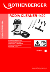 Rothenberger RODIA CLEANER 1400 Instructions D'utilisation