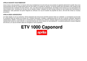 APRILIA ETV 1000 Caponord Mode D'emploi