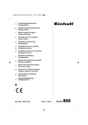 EINHELL BT-PS 800 Mode D'emploi D'origine
