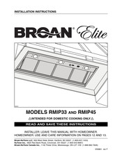 Broan Elite RMIP45 Instructions D'installation