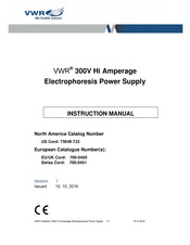 VWR 700-0450 Manuel D'instructions
