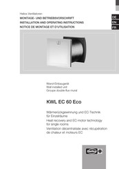 Helios PROSP'AIR KWL EC 60 Eco Notice De Montage Et D'utilisation