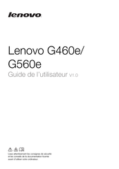 Lenovo IdeaPad G560e Guide De L'utilisateur